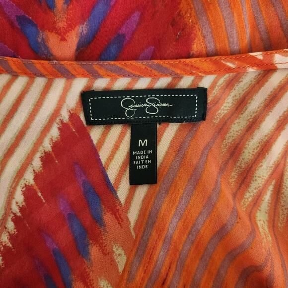 JESSICA SIMPSON One Shoulder Printed Blouse Top Size M - Picture 9 of 12